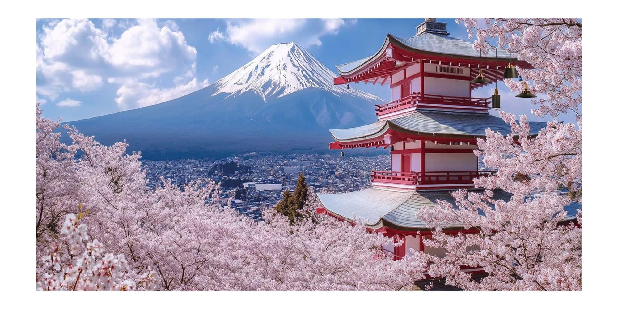 Japon Diamond Painting Paysage Diamond Painting Enfant Broderie Kit Complet,5D Peinture Diamant Point de Croix Cristal Artisanat,DIY Tableau Strass Diamant Canevas Débutant Kit,Decor 40x120cm M-Y658