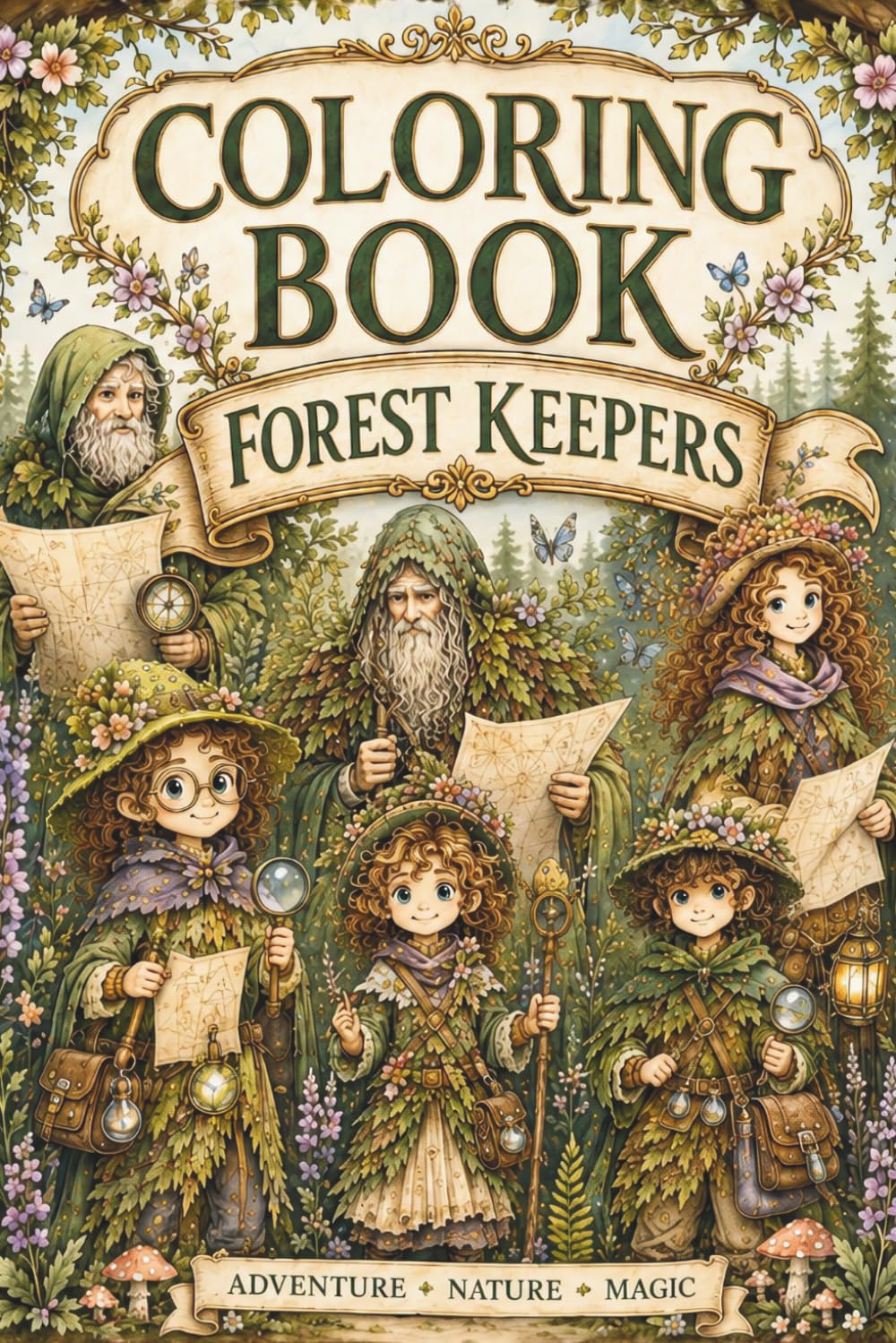 Forest Keepers Coloring Book: Whimsical Woodland Characters, Fairy Folk, Magical Forest Scenes, and Nature-Inspired Coloring Pages for Kids, Teens, and Adults