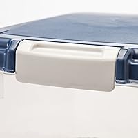 Vista 7 de IRIS USA - Recipiente hermético de 25 libras/33 cuartos de galón. IRIS USA WeatherPro - Contenedor hermético para alimentos para mascotas, con Azul