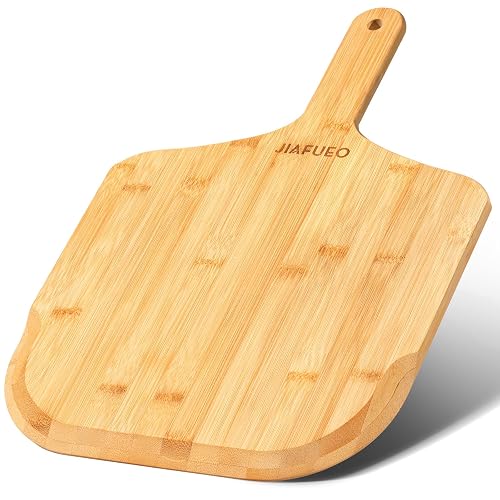 JIAFUEO 12 inch Bamboo Pizza Paddle Spatula