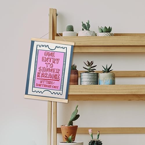 Miniatura 5 de HUGANE Decoración de pared de moda, póster retro rosa de una entrada para la ducha, decoración de habitación preparada, decoración de dormitorio