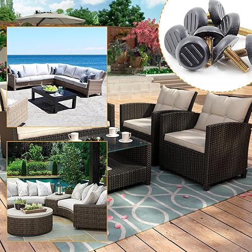 Miniatura 7 de Niveladores de muebles M6, niveladores de patas de mesa, 8 piezas de tornillo de nivelación en muebles, ajustador de pies, mini pies ajustables para