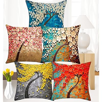 CIDIZY Jute Tree Floral...