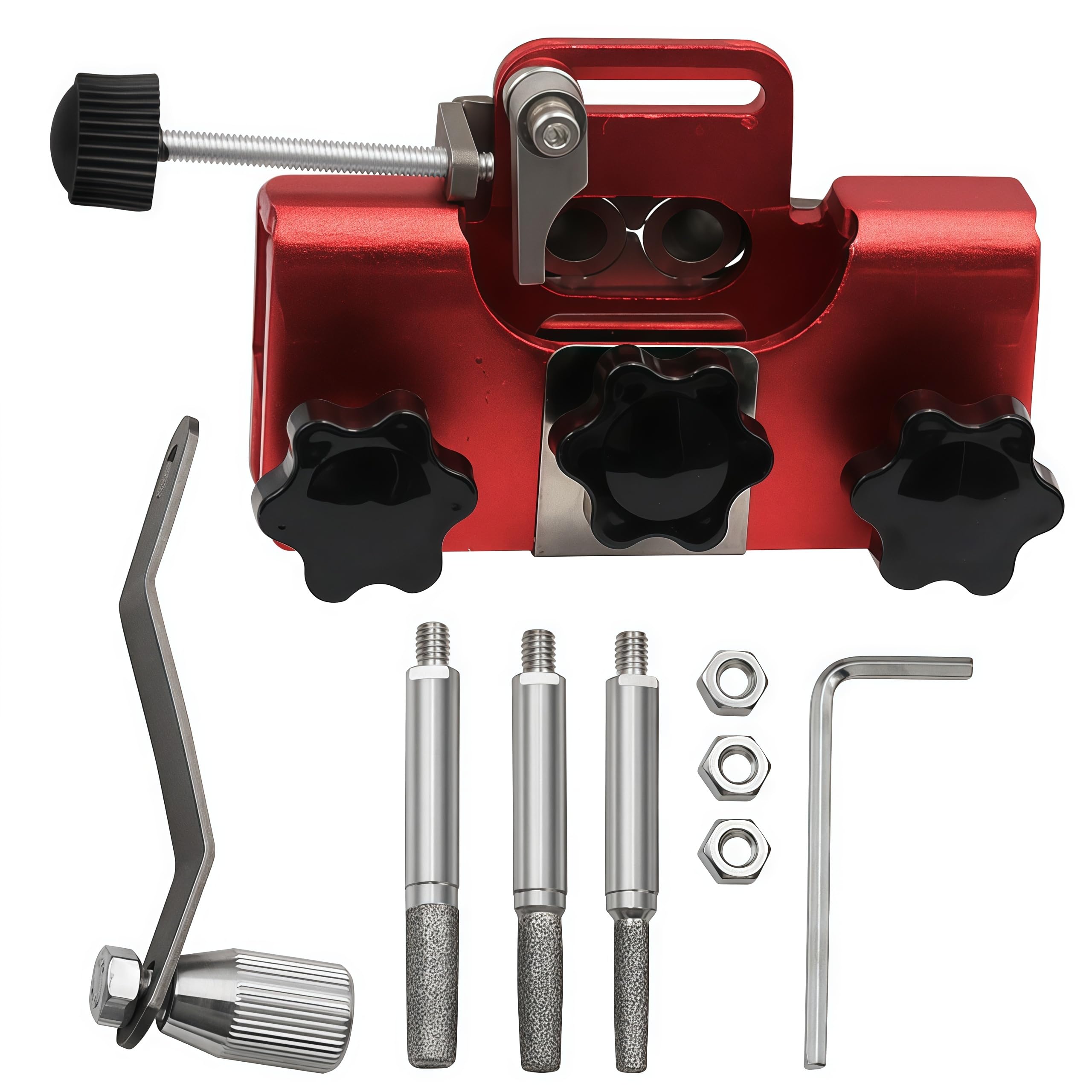 Chainsaw Sharpener Tool, Chainsaw Sharpening Kit, Hand-Cranked Chainsaw Sharpening Jig, Chainsaw Sharpener Tool with 1 Grinding Heads, (Orange)