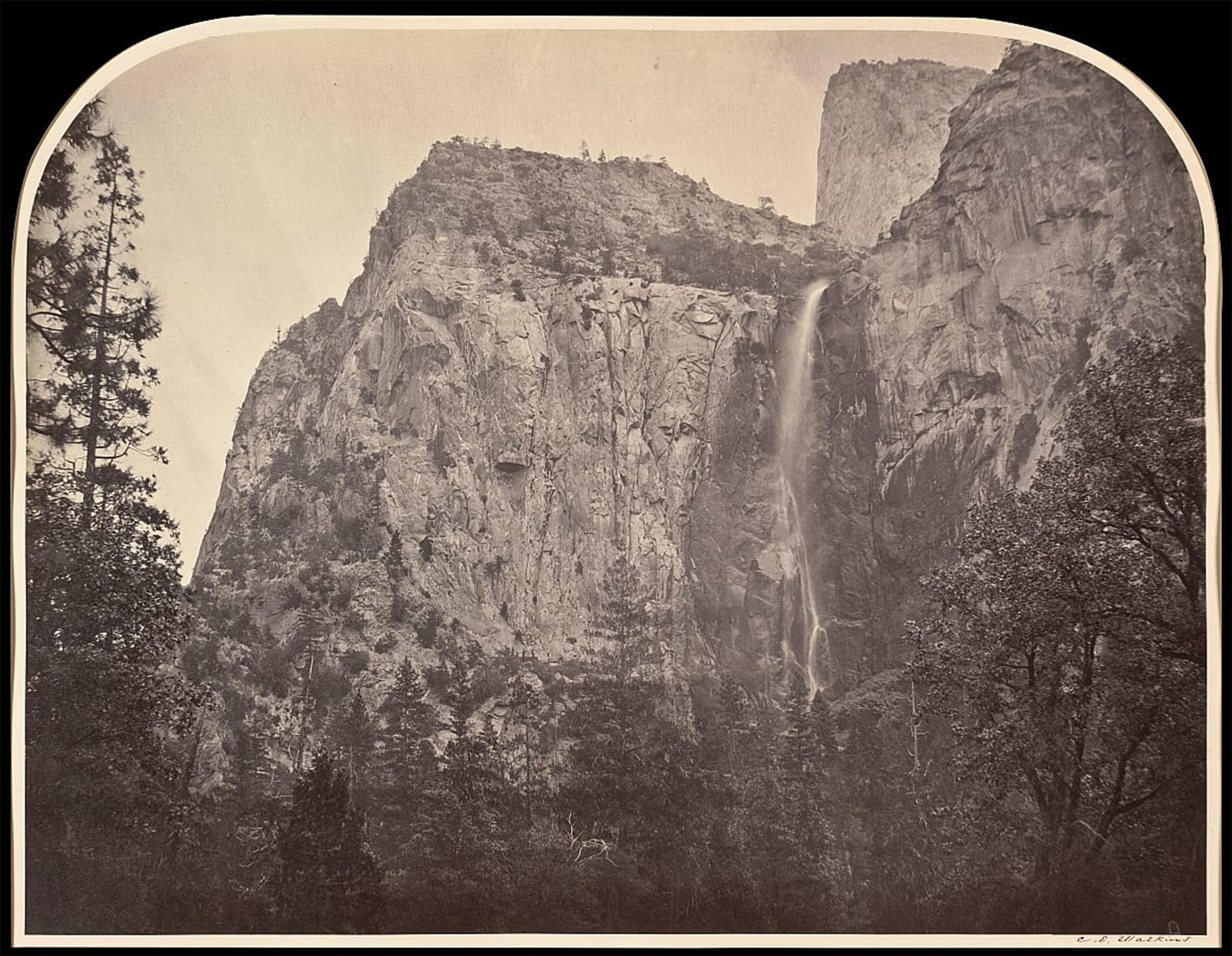 HRJUBWREE Famous Paintings Pictures Artwork Picture Pohono Bridal Veil by Carleton E. Watkins Photo Wall Print for Home Decor 60x90cm