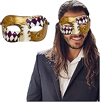 Vista 39 de Masquerade Mask For Men - Antique Look Mask for Halloween, Venetian Party, Masquerade Party, Mardi Gras, & Prom Azul / dorado medio cuadros
