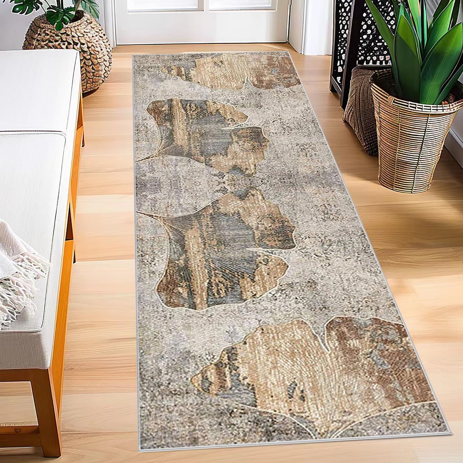 Tapijtmatten loper tapijt lange hal antislip keukenmatten 50 x 250 cm bruin zwart keuken loper gang tapijt loper wasbaar per meter keuken tapijt verstelbare woonkamer slaapkamer eetkamer