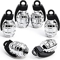 Vista 47 de 6 piezas tapas de válvula de neumático, cubiertas universales de válvula de neumático de aleación de aluminio para automóviles, camiones, SUV, Negro