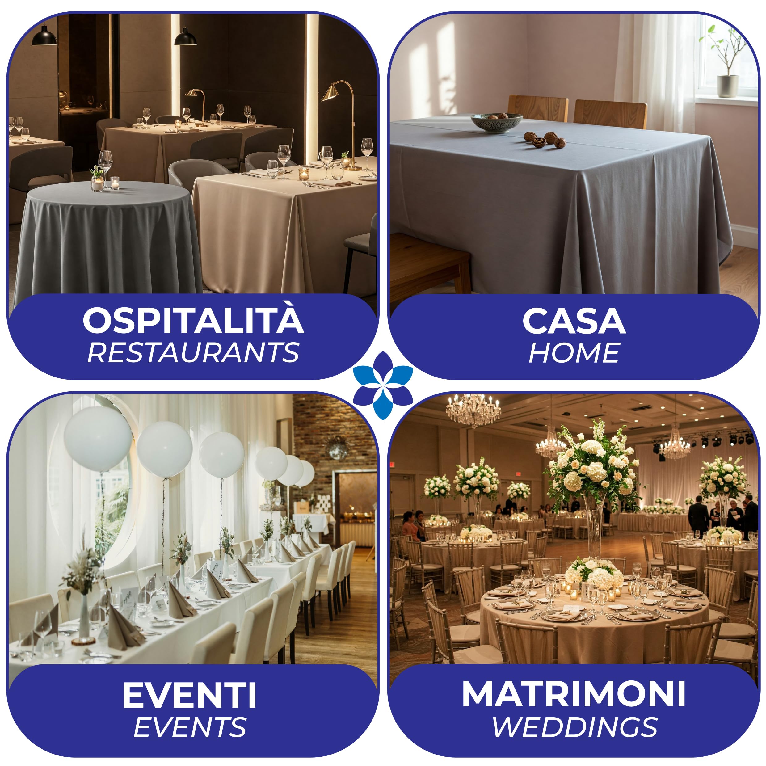 Tovaglia Rotonda Grande 100 Fatto in Europa al 100% con Cotone, Copritavolo Moderno Elegante Tessuto Jacquard di Pregio, Copri Tavolo Soggiorno Cucina (Tovaglia Diametro 250cm, Grigio)