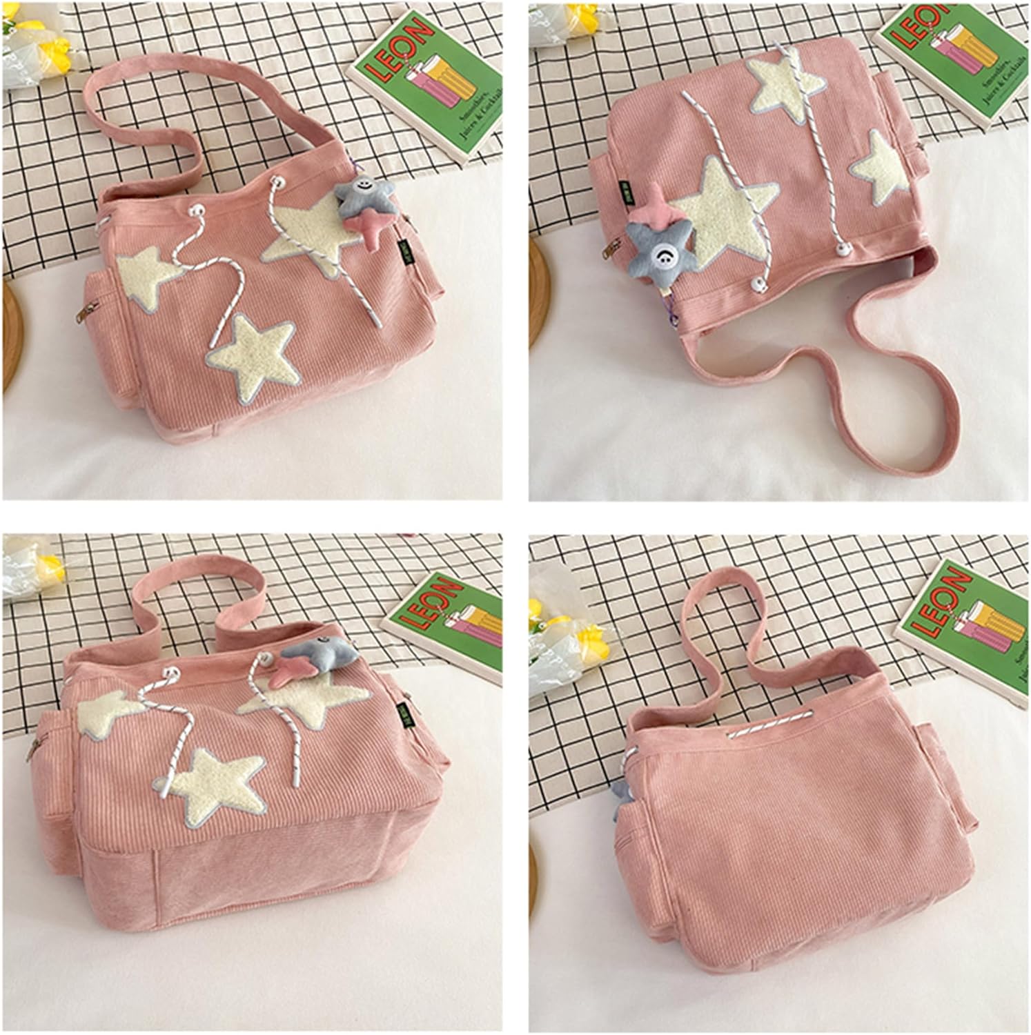 Makukke Y2K Corduroy Shoulder Bag Women, Cute Tote Bag Large Crossbody Bag for Office Work Travel Shopping - Image 6