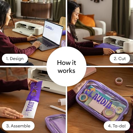Cricut Explore 5 Essential Bundle + Digital Content Smart Cutting Machine - Perfect for Projects Like Custom Vinyl Decals, T-Shirts, Full-Colour Stickers, Cards, and More