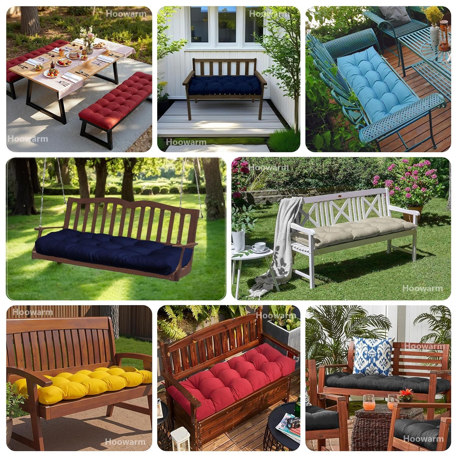 Cuscino per panca spesso 8 cm, per interni ed esterni, 90/100/110/120 x 50 cm, elegante cuscino per sedia per divano a 2/3 posti, mobili da giardino, portico e cucina, comodo Cojín