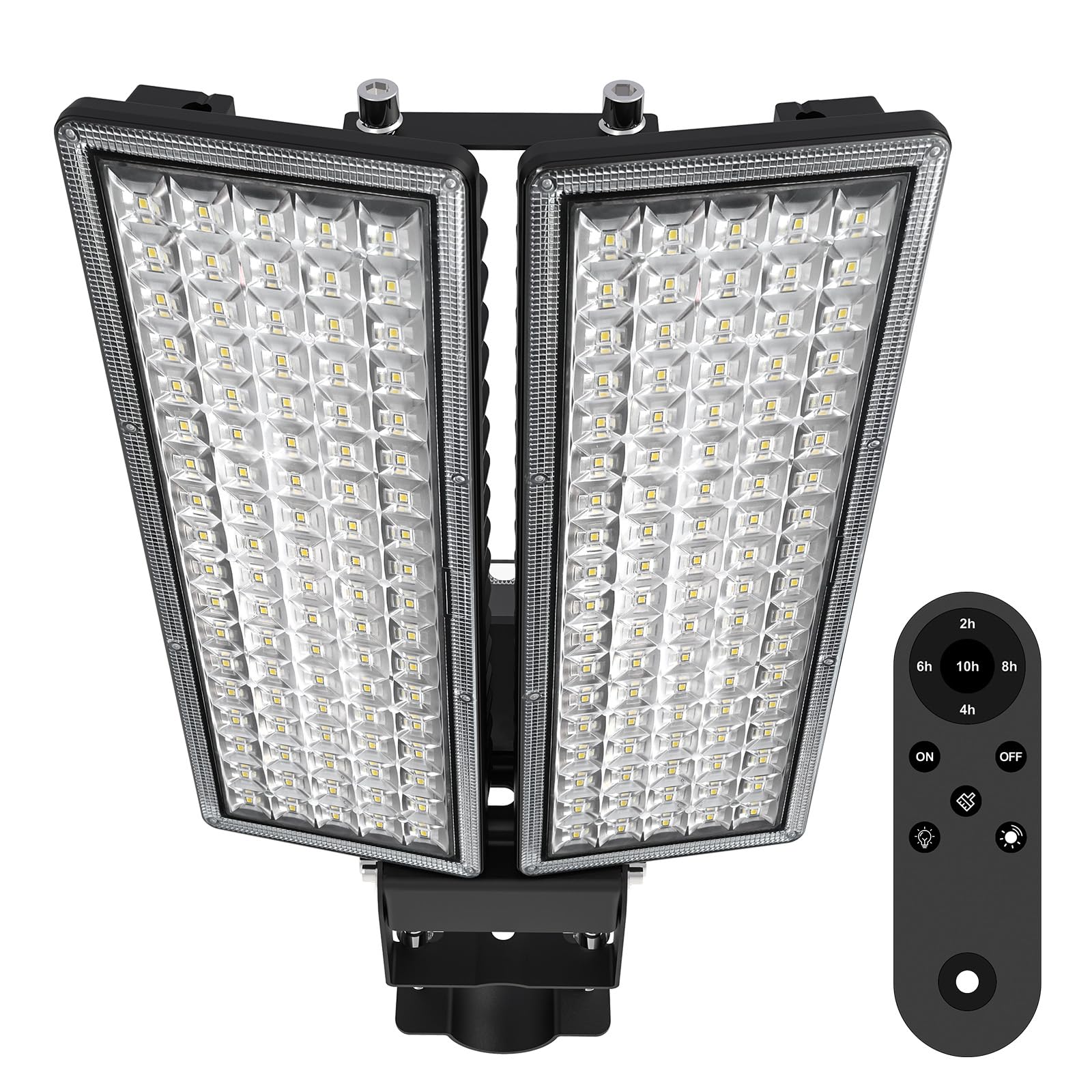 100W Dämmerung bis Morgengrauen LED Strahler Außen 2 Stück, 28000LM Flutlicht mit Fernbedienung & Dämmerungssensoren, 6500K Kaltweiß Straßenlaterne, IP67 Wasserdicht LED Fluter für Garten, Hof