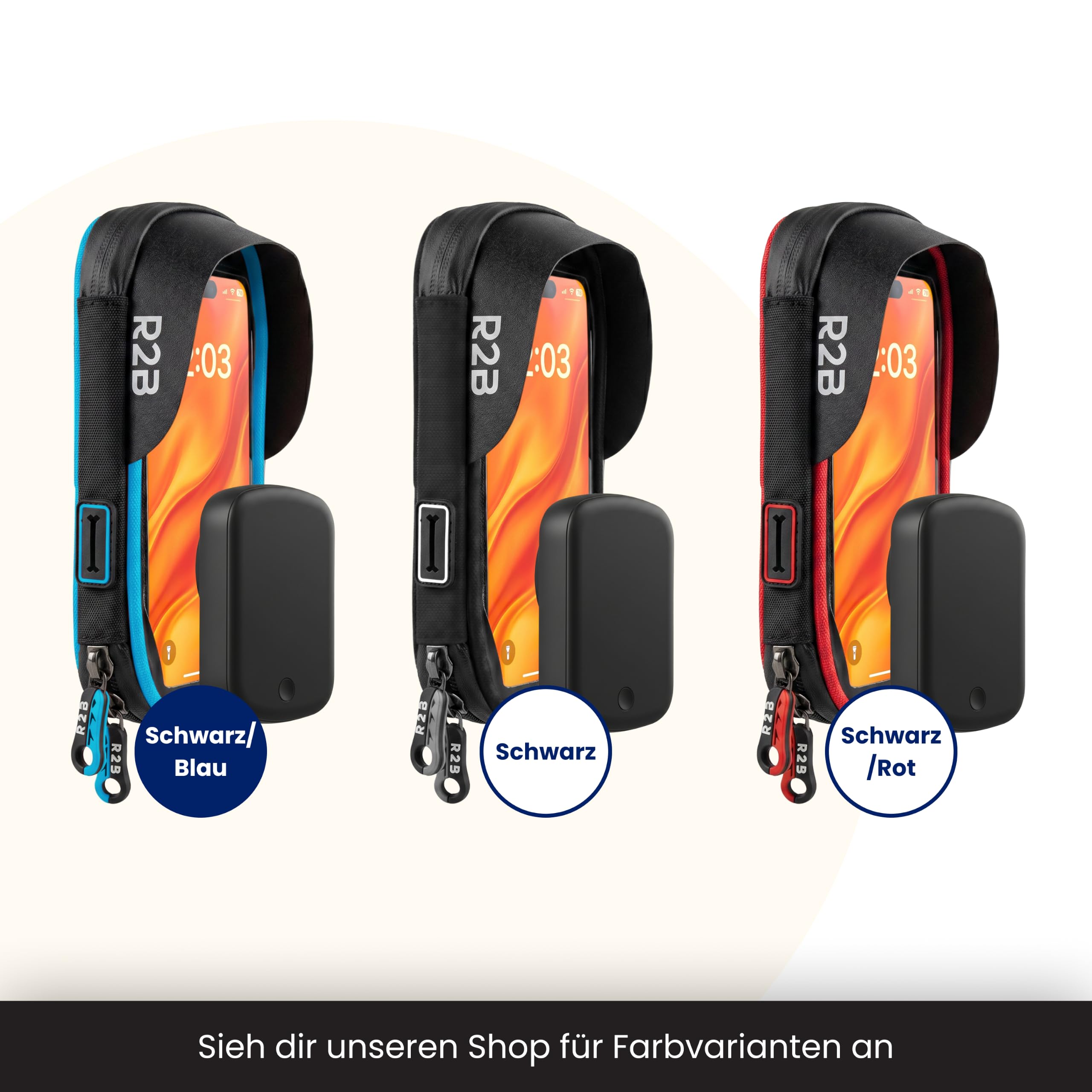 R2B Wasserdichte Handyhalterung Fahrrad mit Powerbank passend für Magsafe - Mit Zusätzlichem Staufach, Telefonhalter für Mountainbikes, Motorrad und Kinderwagen, 360-Grad-Rotationsfunktion, Einfache