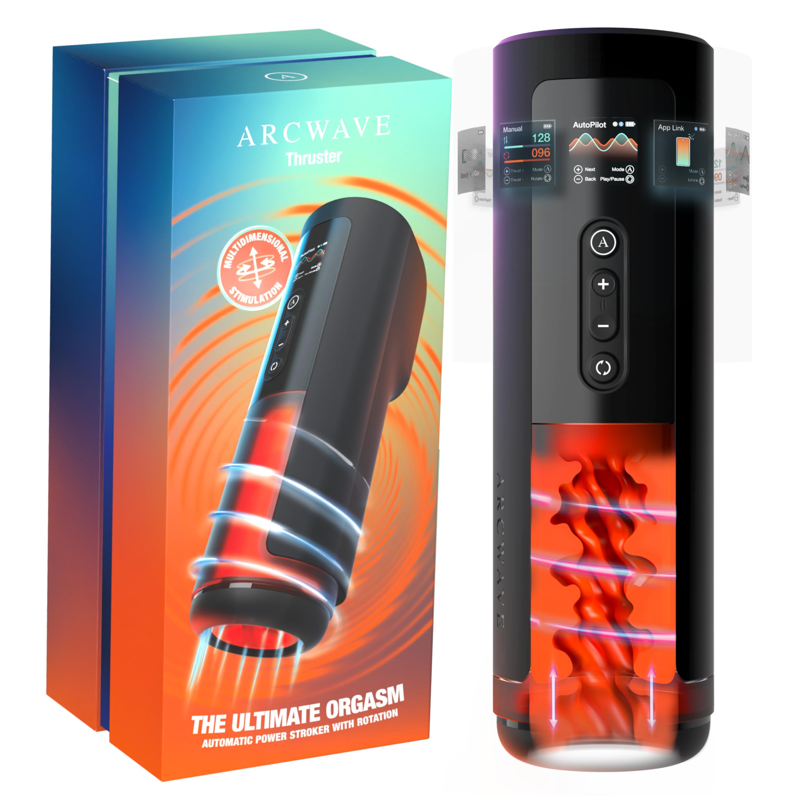 Arcwave Thruster Masturbatore Automatico e Rotante per Uomo | Rotazione 360° | 200 Movimenti | Sleeve per Pene | Pocket Pussy in Silicone | Sex Toy per Adulti | Stroker con App Sync | Ricaricabile