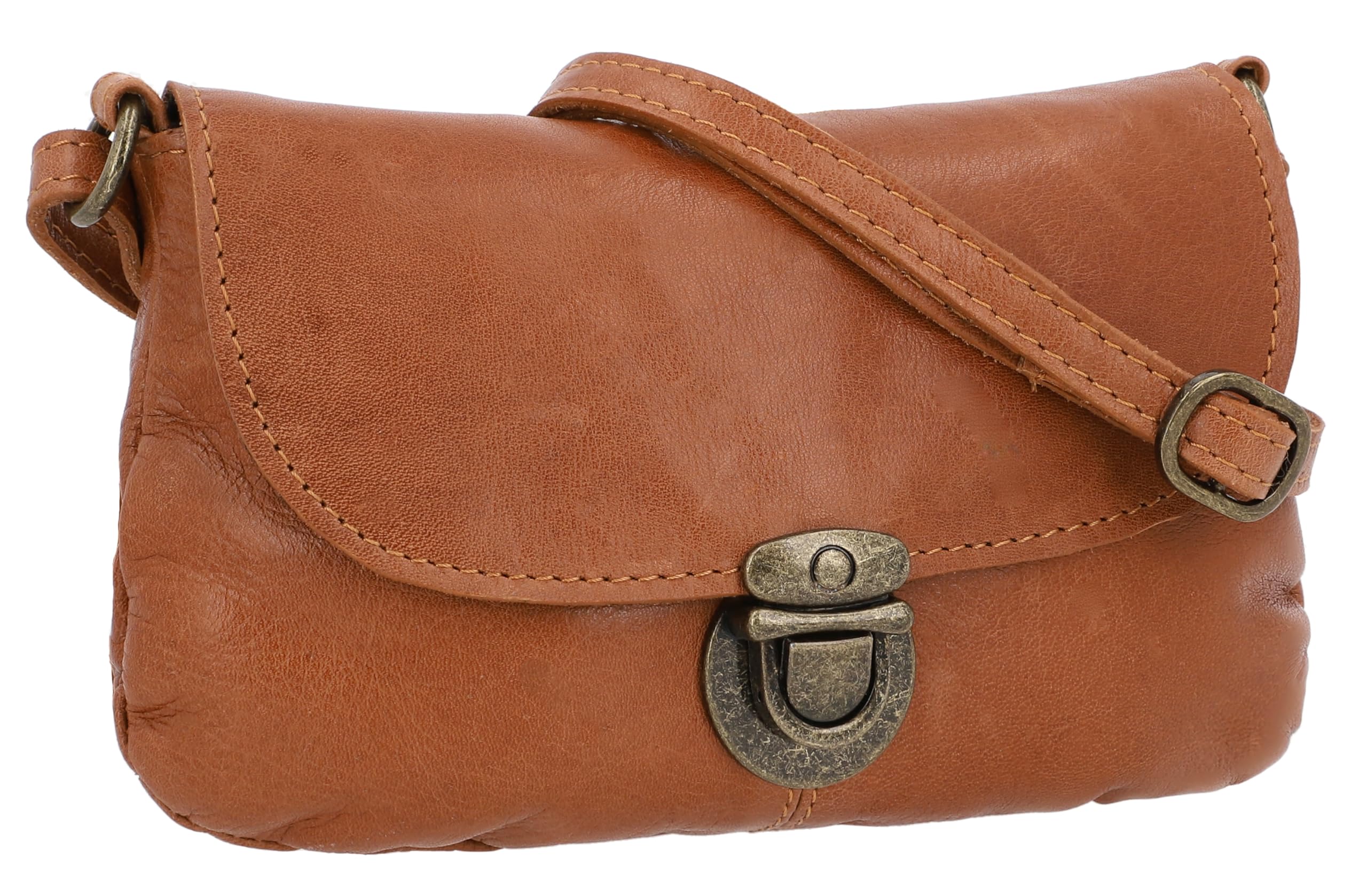 Kleine Lederen Handtas Gusti Leren Schoudertas - Vintage Design Handtas Voor Dames (Zwart, Eén Maat) Duurzame Leren Tas Transparante Productie