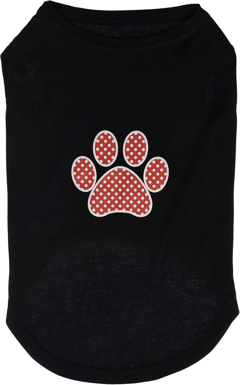 Mirage Pet Products Red Swiss Dot Paw Screen Print Shirt Black XXL (18)