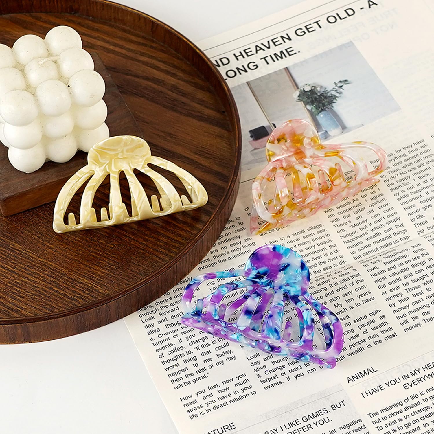 Octopus Hair Claw Clips for Thick,Large Claw clips – Extra-Large Claw Clips with Strong Non-Slip Grip, For Women & Girls