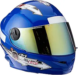 CAPACETE FECHADO PRO TORK LIBERTY FOR KIDS SOLID AZUL TAM. 54 VIS. DOURADA
