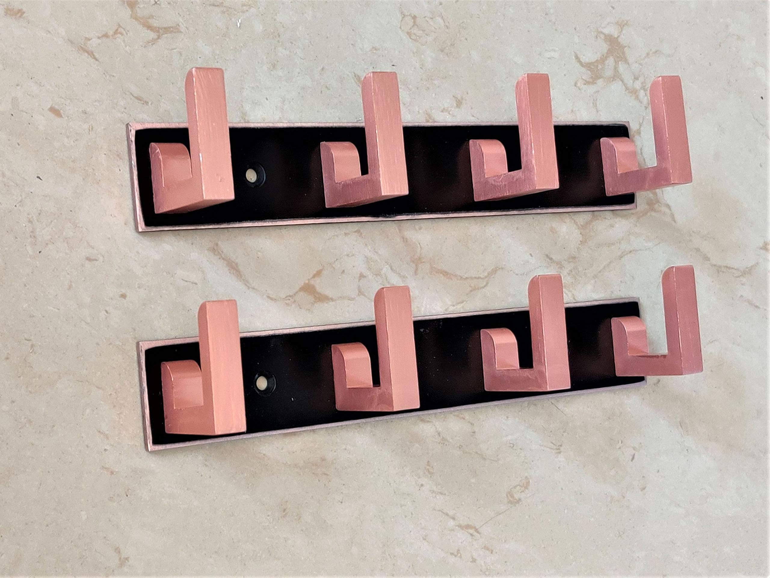 4 Pin Copper 2set Bathroom Cloth Hooks Hanger Door Wall Robe Hooks Rail for Hanging Keys,Clothes,Towel Aluminium 1