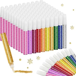 Resurhang 20 Pcs Glitter Glue Pens Bulk 10 Colors Rainbow Glue Stick for...