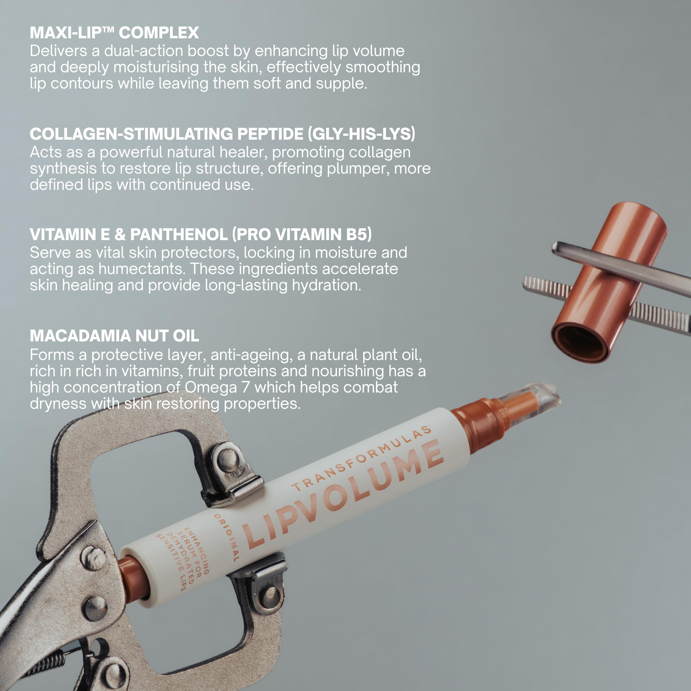 Transformulas Facefixers Duo Instant Lip Plumper & Eye Lift Serum LipVolume Vitamina E & Péptidos para labios más llenos, lifting ocular, anti-envejecimiento no invasivo, hidratante y reafirmante.