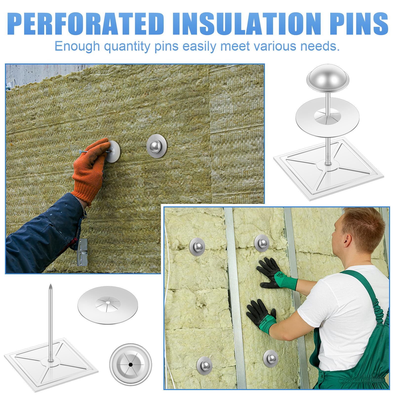 Snapklik.com : 300Pcs Self Stick Insulation Pins 2-1/2 Inch, 1.5 Inch ...