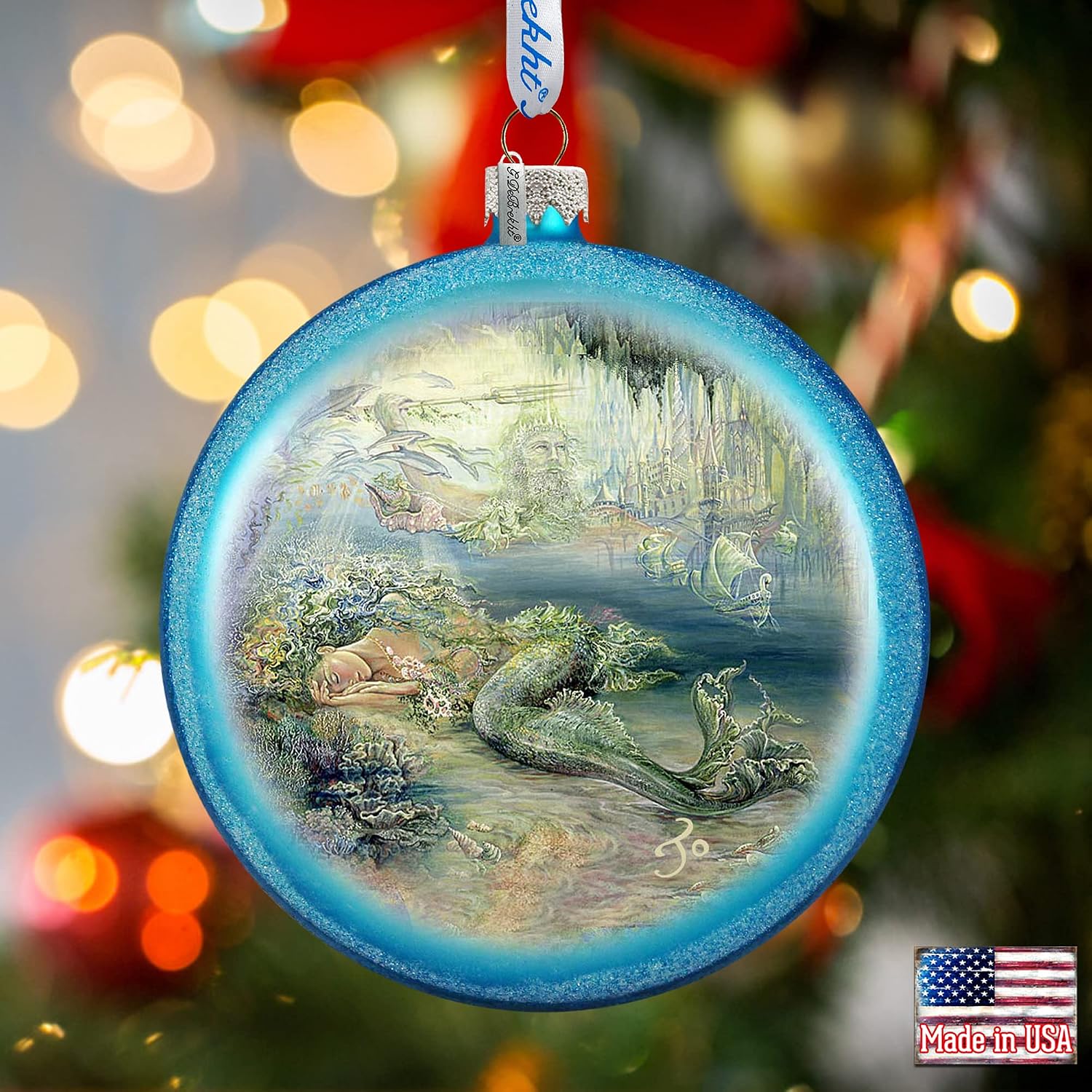 Mer Angel Glass Ornament Holiday by Josephine Wall 744-411-JW - G.DeBrekht