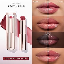 Lancme Lip Idle Squalane-12 Butterglow Hydrating Lip Balm - Instant Shine, 24H Hydration, and Buildable Color for Smooth & Moisturized Lips - 30 LISA\'S CORAL GLOW