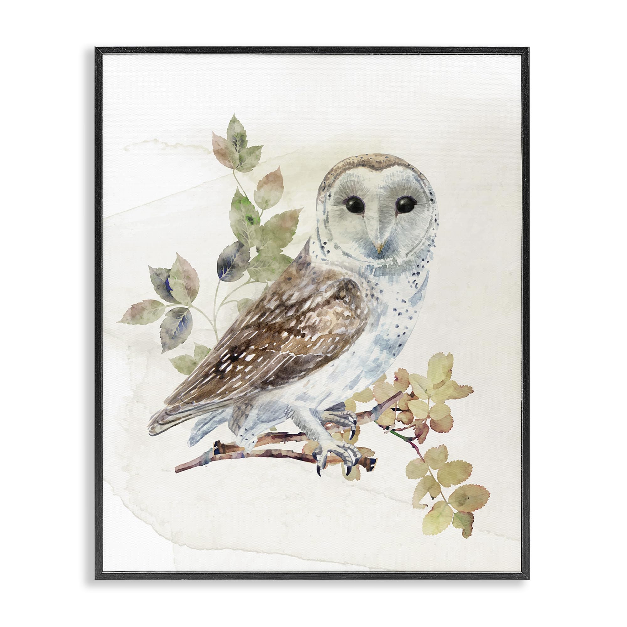 Stupell Industries Owl Among Autumn Leaves 'Owl Among Autumn Leaves', Framed Giclee Art, Black, 24 X 30 Inches, Easy To Hang And Sturdy, Made In Usa, By Cad Designs