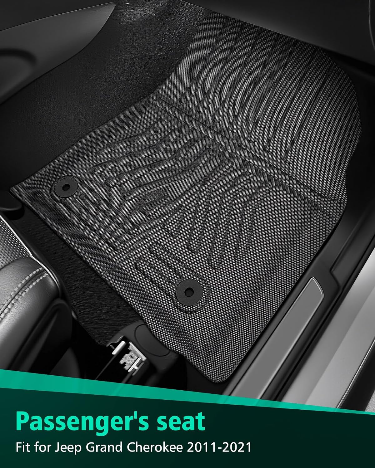 Floor Mats for Jeep Grand Cherokee: 2011-2021(Not for L), All Weather Floor Liners Car Accessories for Grand Cherokee 2021 2020 2019 2018 2017 2016 2015 2014 2013 2012 2011, 3PCS Lightweight Tough XPE