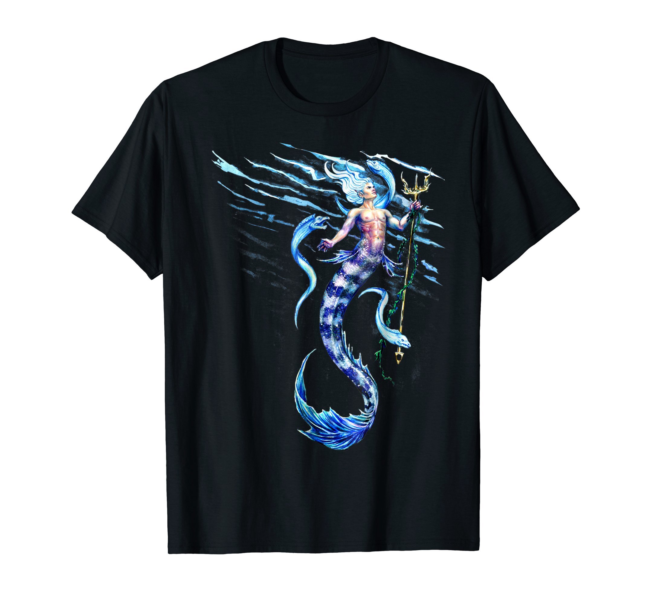 Carol Phillips ArtDeep Blue, Ocean Merman Mermaid Fantasy Art Fishy T-shirt