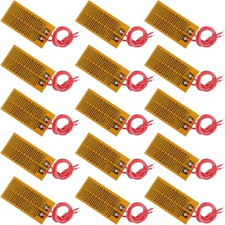 15pcs Film Heater Plate Adhesive Pad 12V 7W PI Heating Elements Film 12V 7W 25mmx50mm Strip Heater Adhesive Polyimide Heater Plate(15cm Wire)
