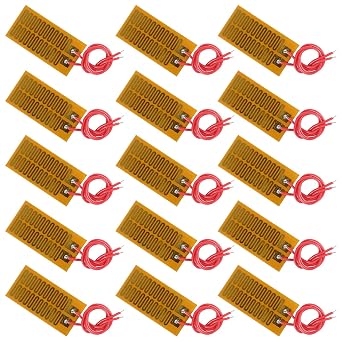 15pcs Film Heater Plate Adhesive Pad 12V 7W PI Heating Elements Film 12V 7W 25mmx50mm Strip Heater Adhesive Polyimide Heater Plate15cm Wire