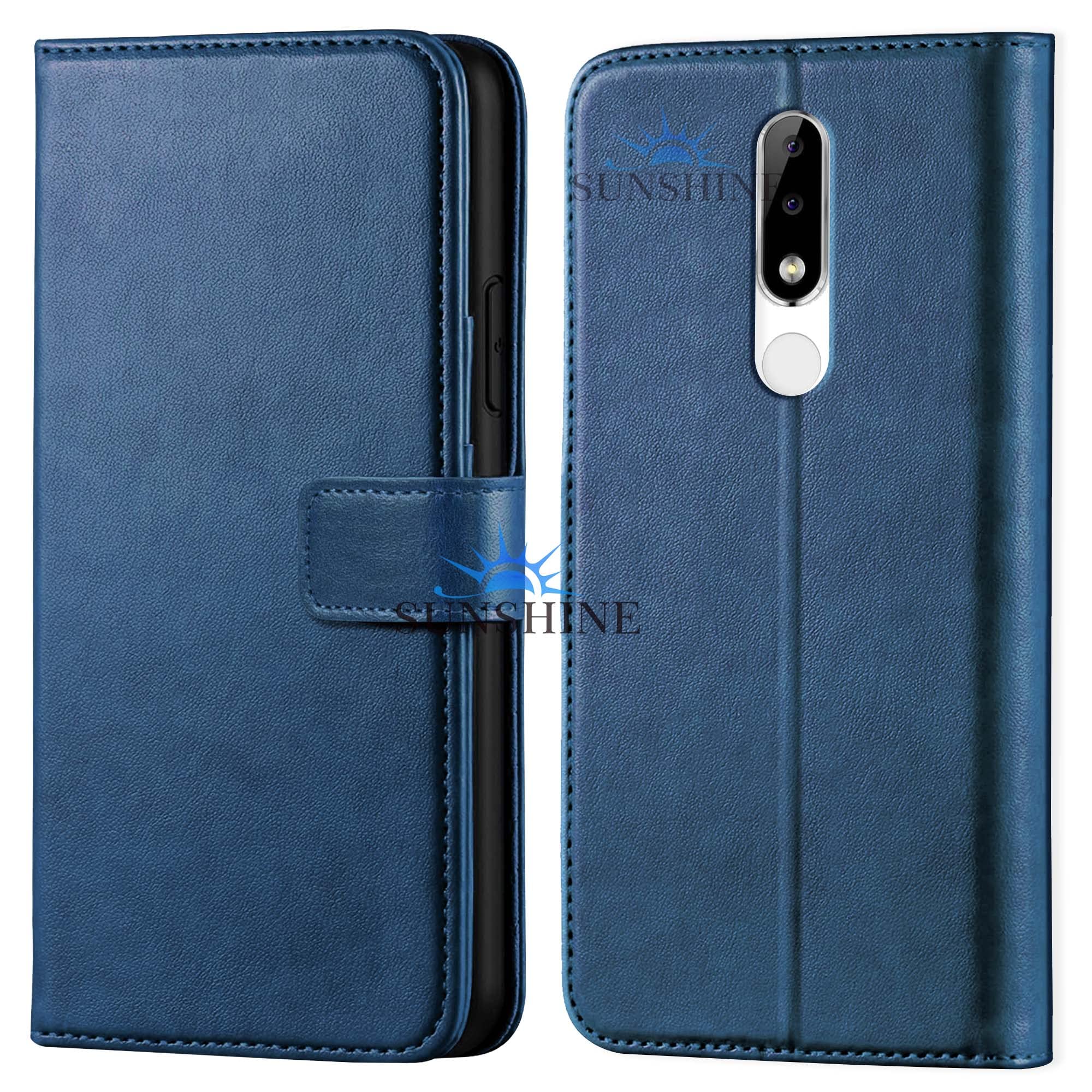 Leather Vintage Shock Proof Flip Case Back Cover for Nokia- 5.1 Plus Sport (Flexible | Leather Finish | Card Pockets Wallet & Stand |Blue)-image-33