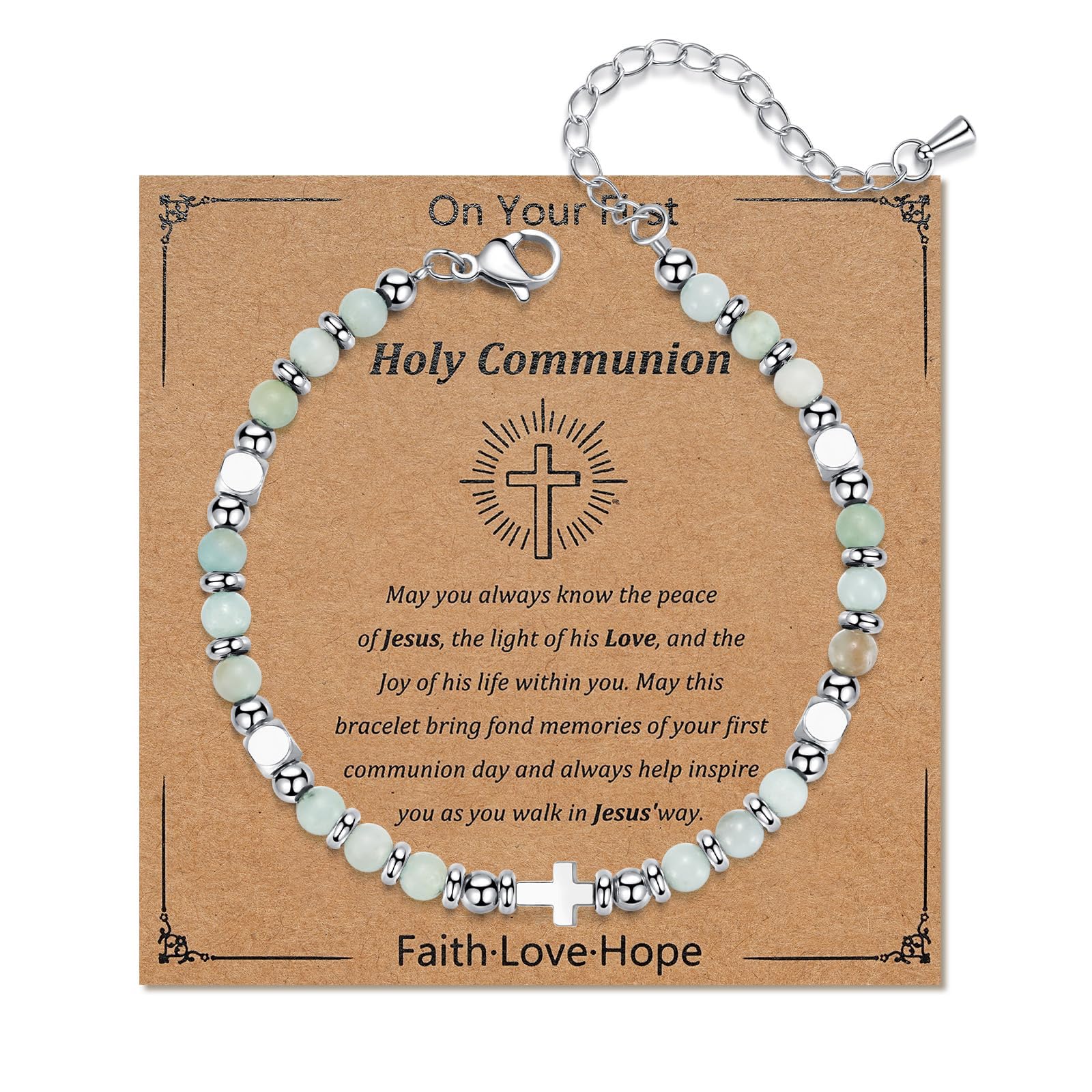 Bracciale Regolabile Con Croce E Baseball + Carta Auguri | Regalo Religioso Per Ragazzi Giovani Atleti
