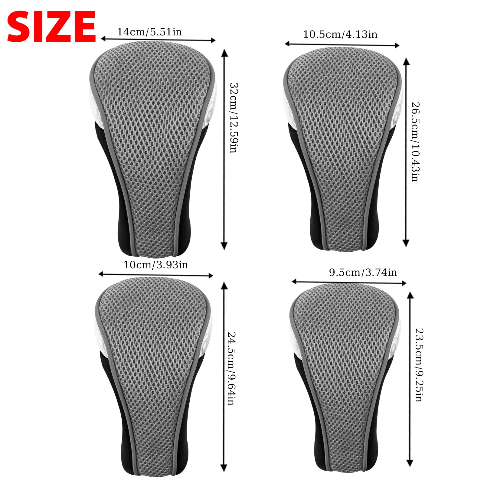 Andux Set di 4 copri mazze da golf da 460 cc per mazze da fairway in legno