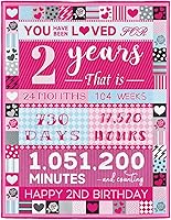 Vista 1 de Pink Love Rose Elements - Manta de cumpleaños para niña de 2 años, 50 x 60 pulgadas, moderna, multiusos, lavable a máquina