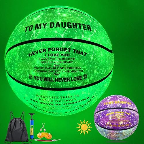 Miniatura 11 de Balón de baloncesto, Balón de baloncesto que brilla en la oscuridad, Balón de baloncesto luminoso de cuero para regalo para jóvenes, hombres, rosa