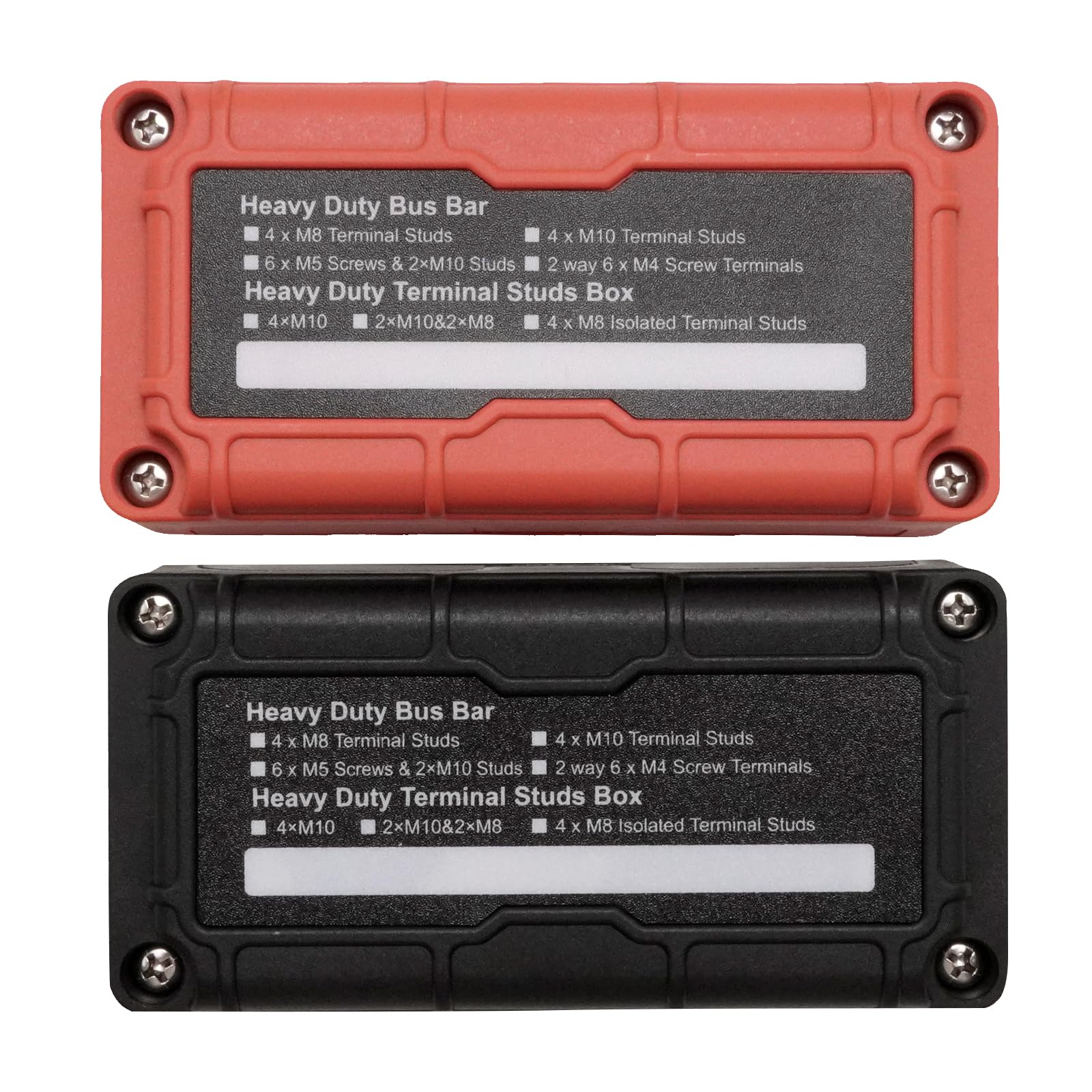 Hoypeyfiy 2 Stück Busbar 12V-48V 300A Busverteiler mit 4 x M8 Pfostenklemmblöcken, Hochleistungs-DC-Batterie-Bus 300 Ampere für Autos, LKWs, Wohnmobile, Solarboote