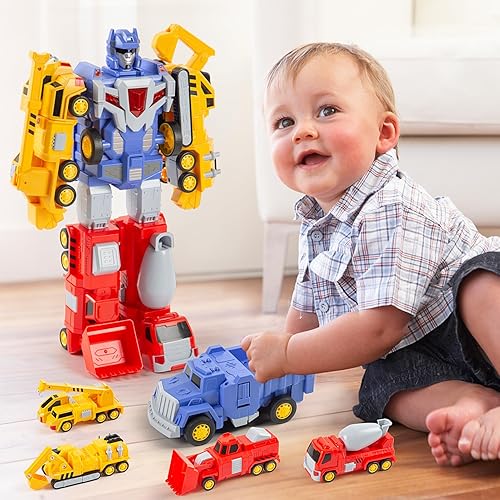 Miniatura 5 de Veslier Juguetes de construcción para niños de 3, 4, 5, 6 años, robot de ingeniería de construcción, juguetes de construcción STEM 5 en 1, regalos