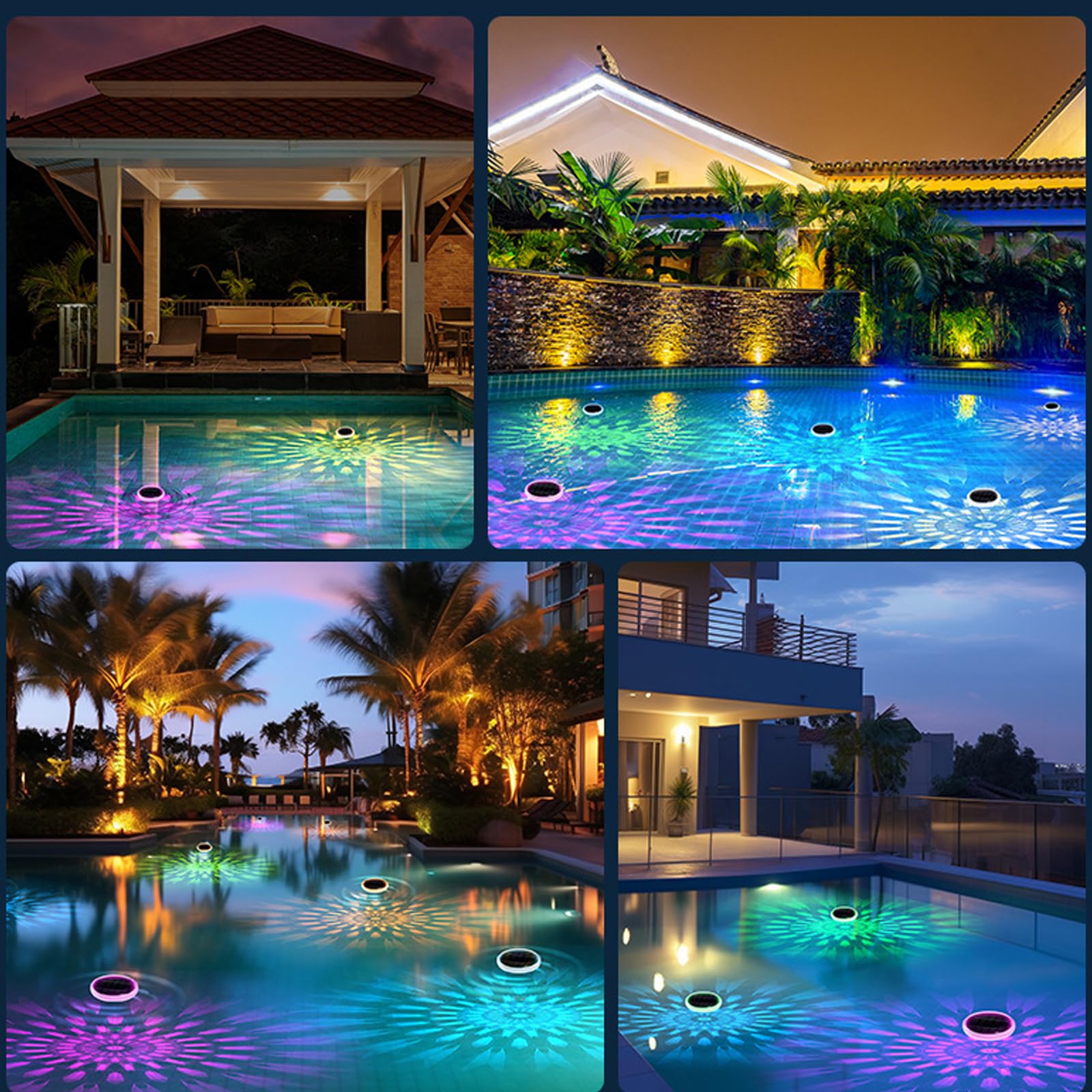 Lot De 2 Lumière Piscine Flottante, Lampe Piscine Rgb Led Avec Télécommande Et 9 Couleurs, Étanche Ip67 Éclairage Solaire De Piscine, Lumière Piscines Solaire Pour Spa, Fontaine, Étang, Jardin