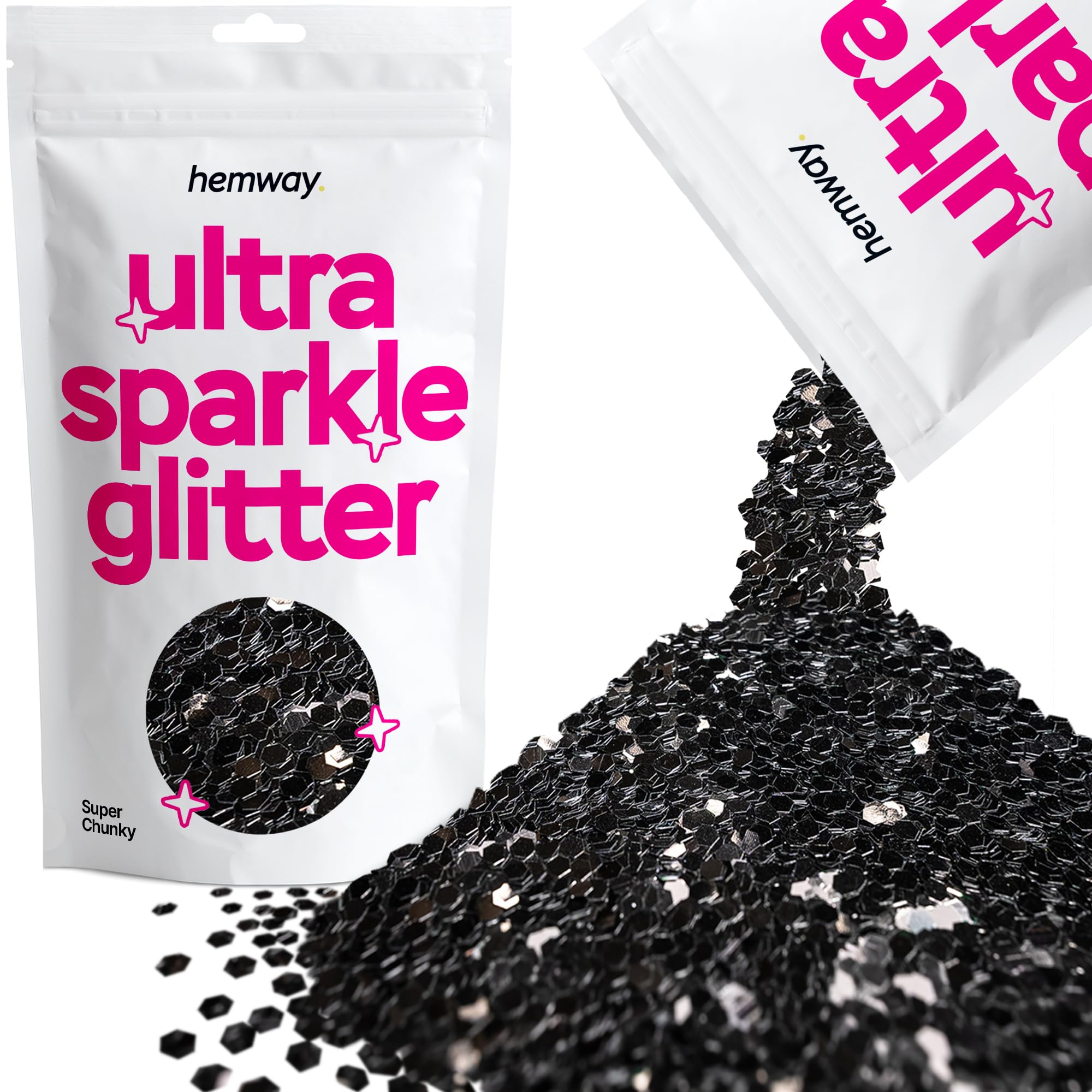Hemway Ultra Sparkle Glitter Baby Pink Iridescent 100g Fine | Glitter for Arts & Craft, Makeup, Nail Art, Crafting, Card Making, Sparkle Decoration — view 237