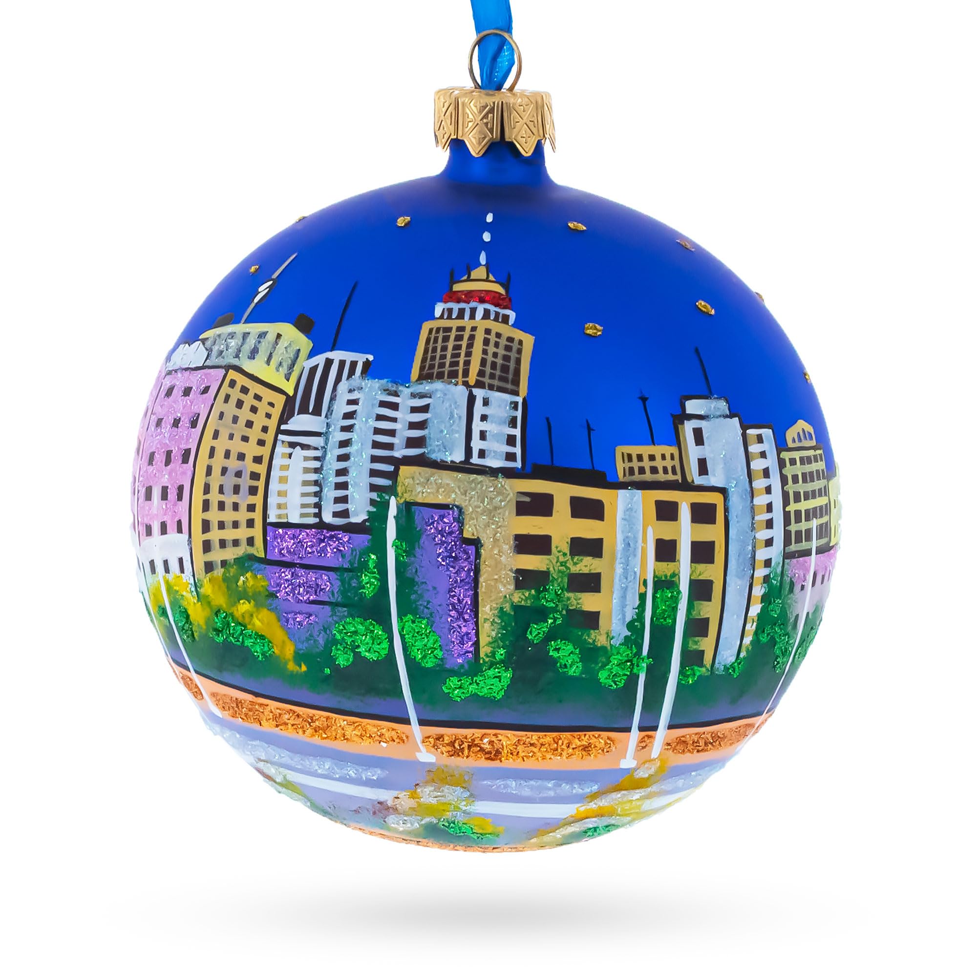 Boule de Noël Fresno California cadeau idéal souvenir USA ornement en verre