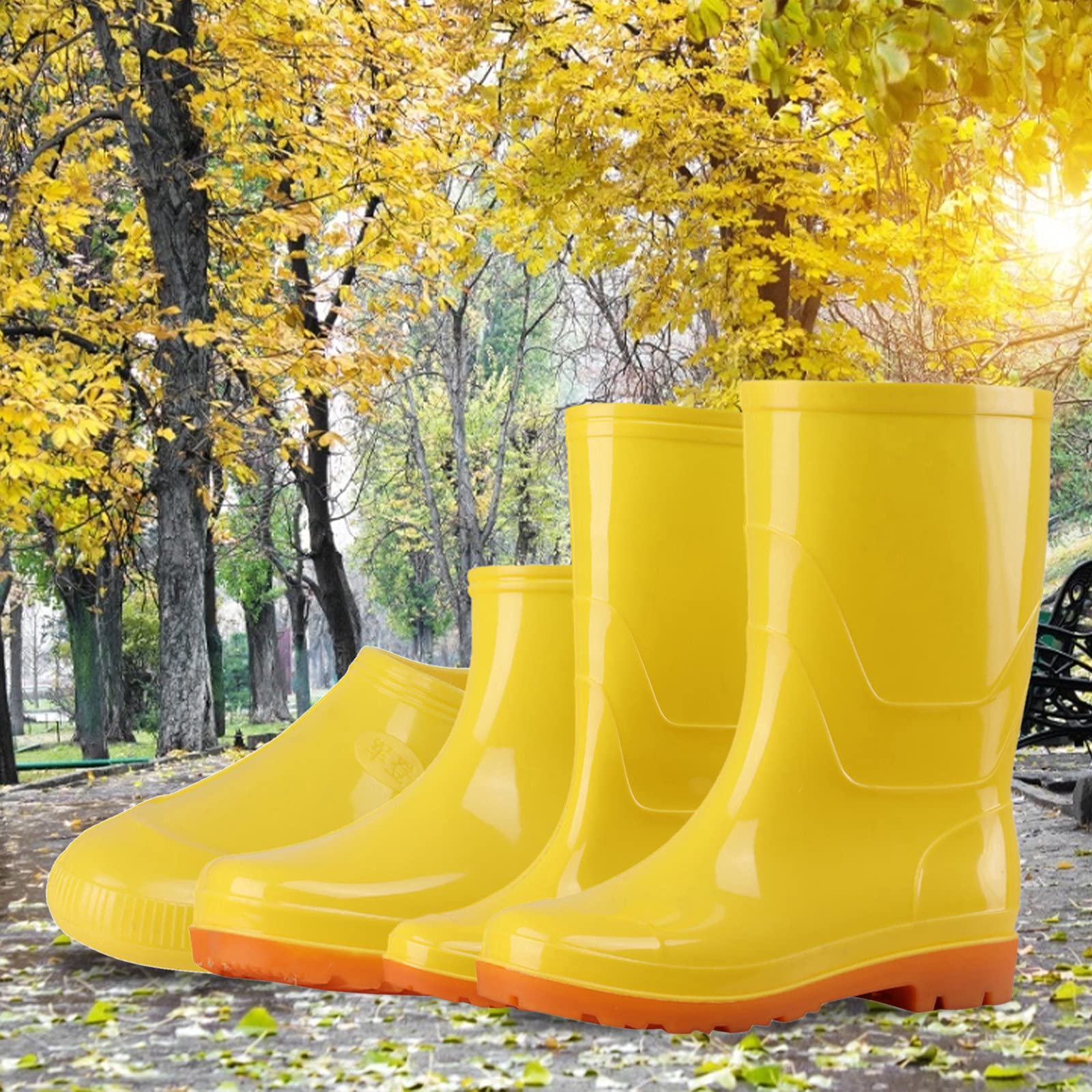 Botas de goma para mujer y hombre, botas de lluvia, impermeables, botines de goma, botas de Wellington, antideslizantes, para jardín, bota de lluvia, botas de lluvia
