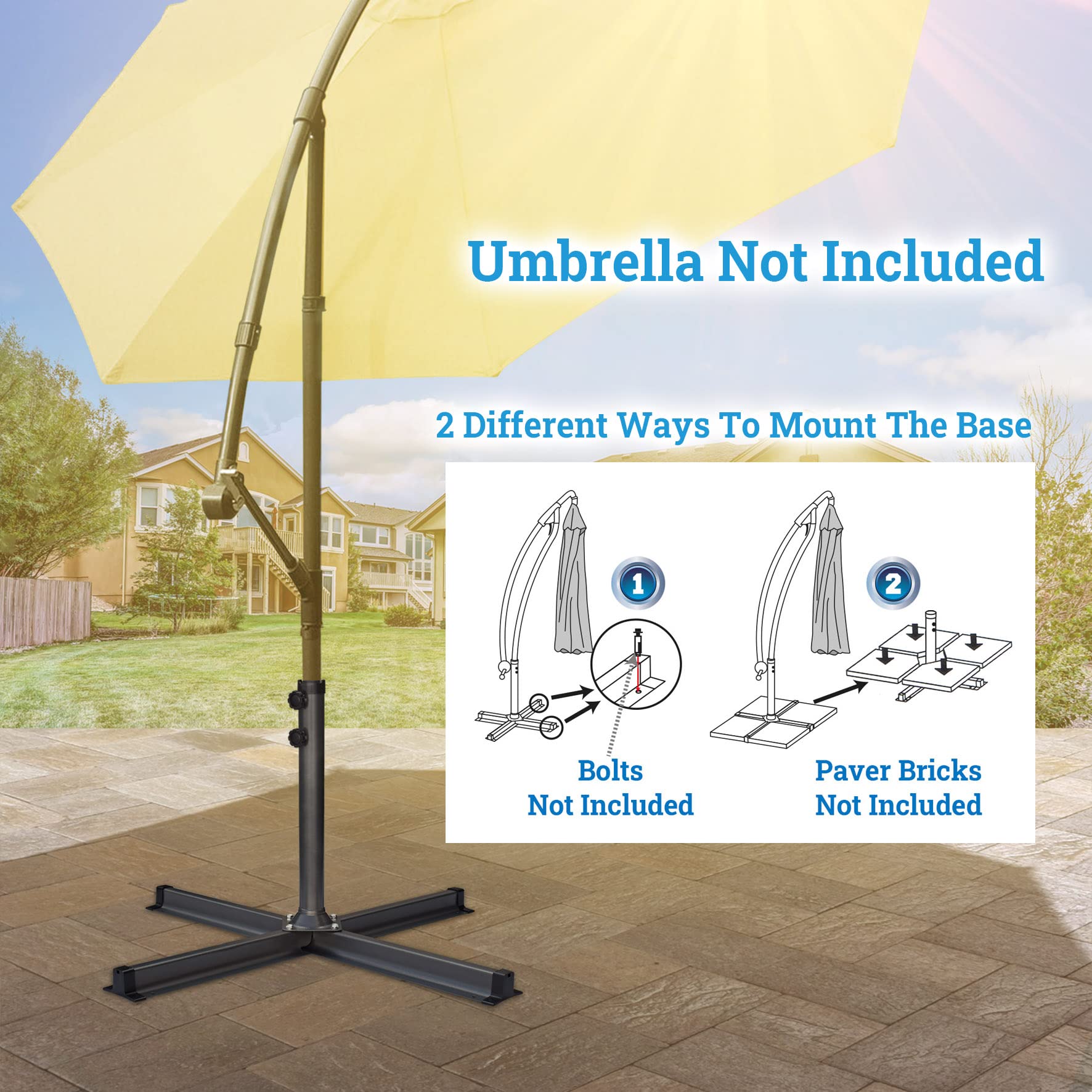cross base stand for patio umbrella Amazon.com: BenefitUSA Heavy Duty Outdoor Universal Cross Brace Stand Kit,Market  Umbrella Base Stand for Patio Umbrella : Patio, Lawn & Garden