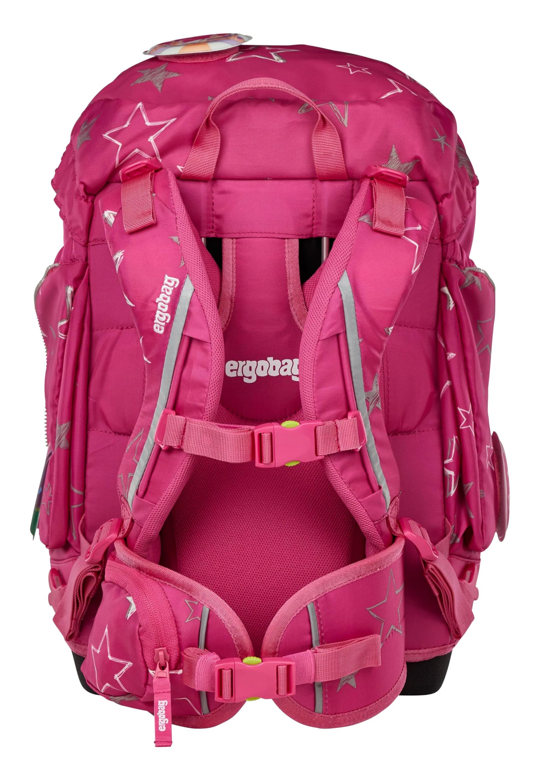 ergobag Schulranzen-Set Pack Set Bundle SternzauBär - Pink | Ergonomischer Schulrucksack flexibel, 7-teiliges Set für die 1. Klasse Grundschule, für Mädchen und Jungen, AW25/26