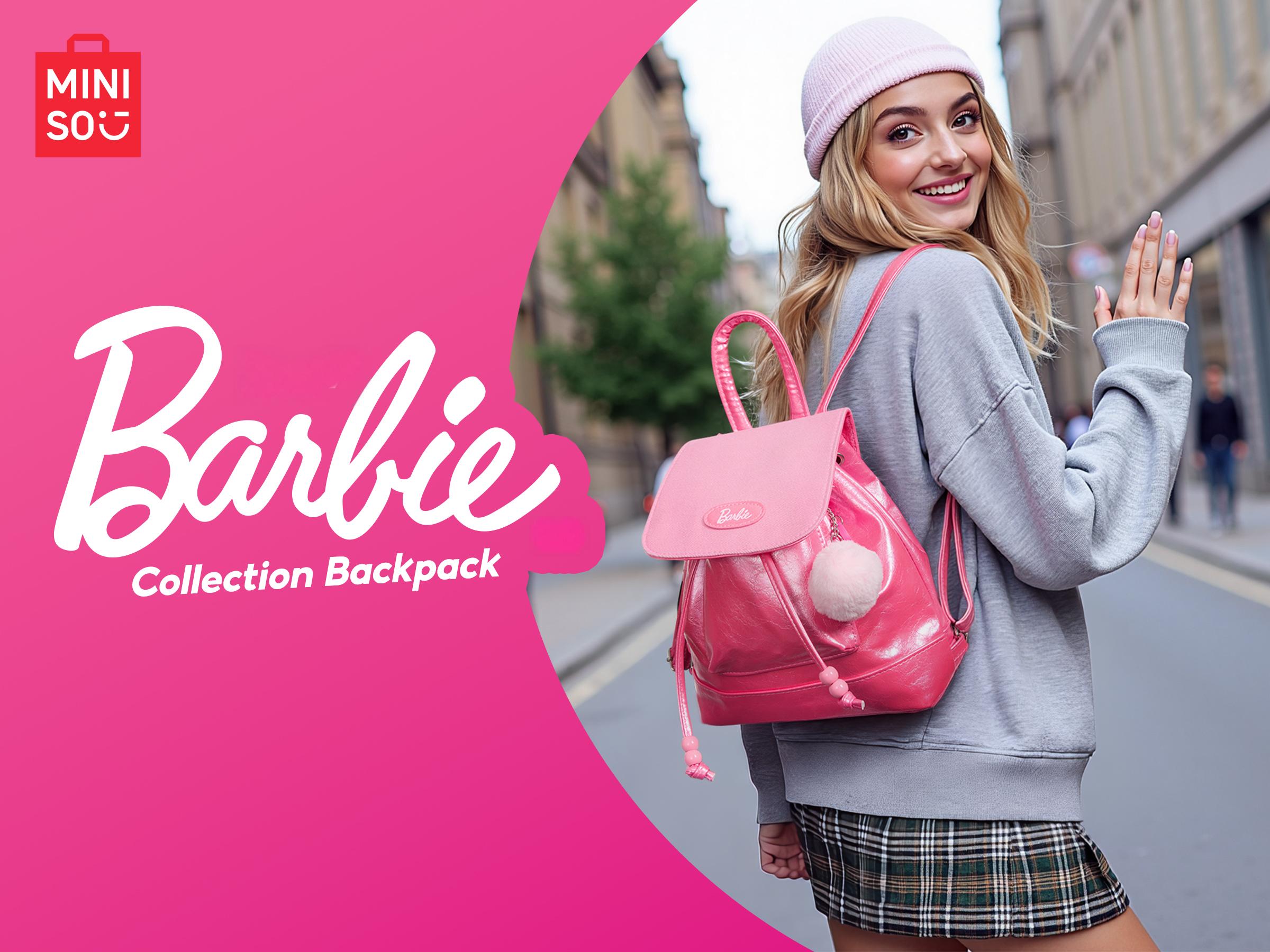 Barbie Logo Miniso Small Backpack MINISO X Barbie 】 ?? Get ready to turn heads with our  main image 3
