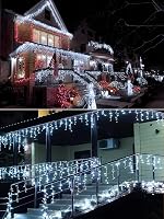 ARKOCHIC Jégcsap Fényfüzér 30m 1200 LED IP65 Vízálló - 8 Világítási Mód Kültéri-Beltéri Használatra, Karácsonyra, Esküvőre, Erkélyre, Hideg  7