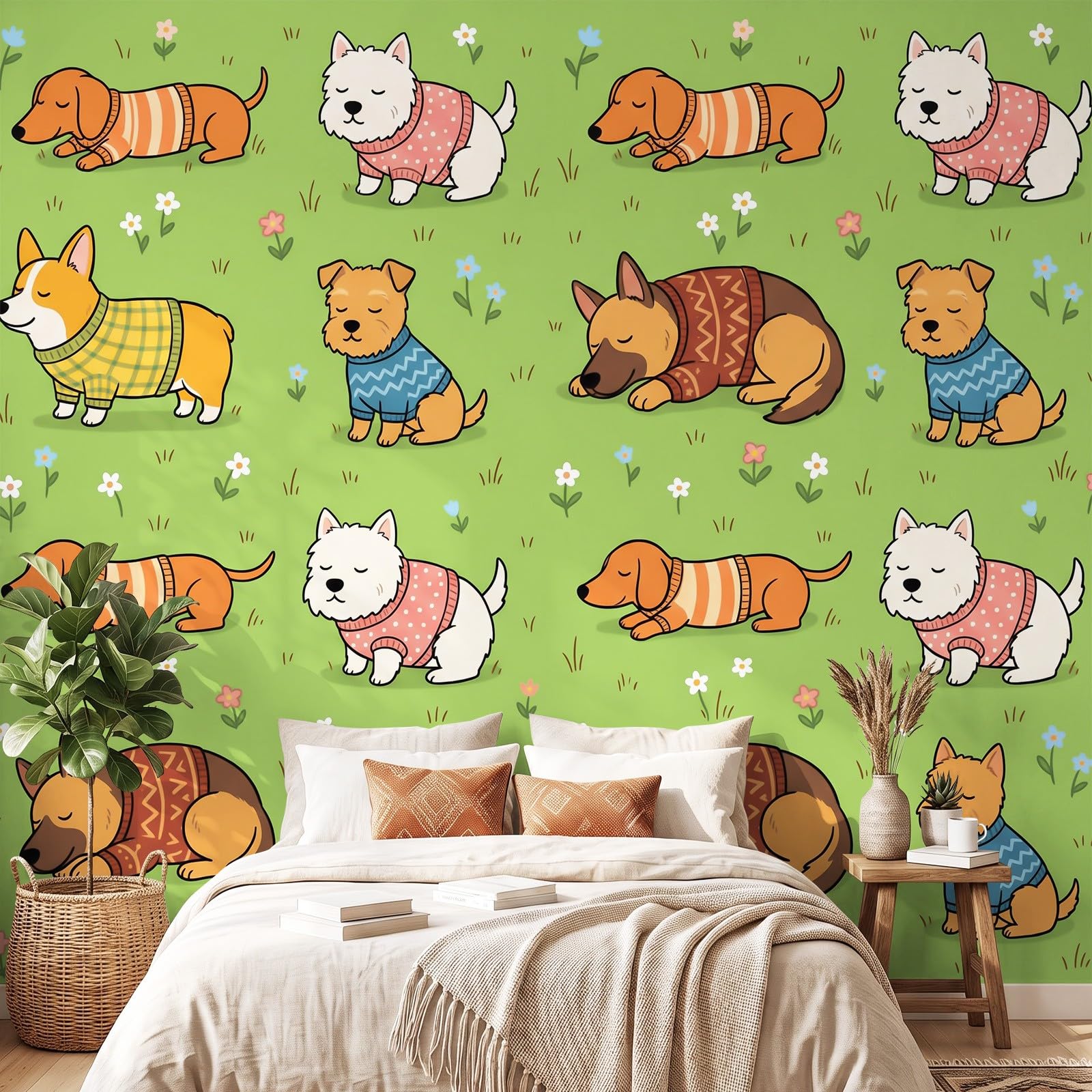 Générique Dessin cartoon naïf Intissé Papier Peint Panoramique, 350x256 cm